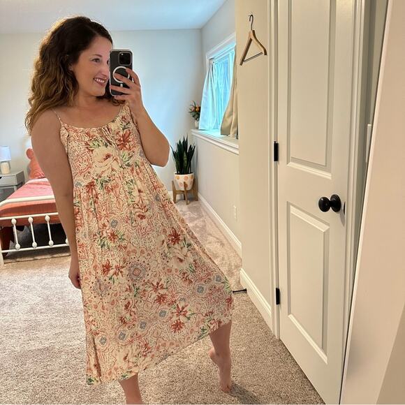 O’Neill Pink Floral Strappy MIDI Dress Small - Picture 4 of 14